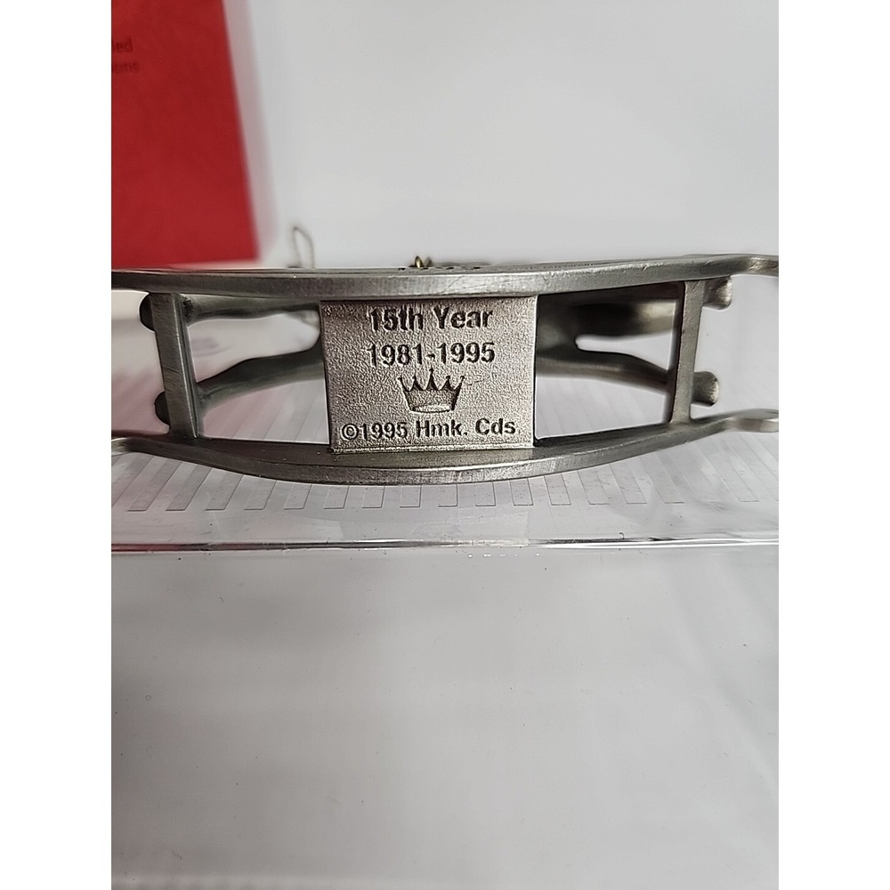 Hallmark 1995 Pewter Rocking Horse Ornament 15th Anniversary QX6167 Boxed - Picture 3 of 8